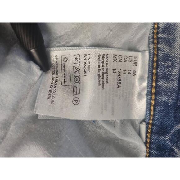 H&M Light Blue Acid Wash Jeggings Back Pocket Women's Jeans Size 14 - Picture 5 of 6